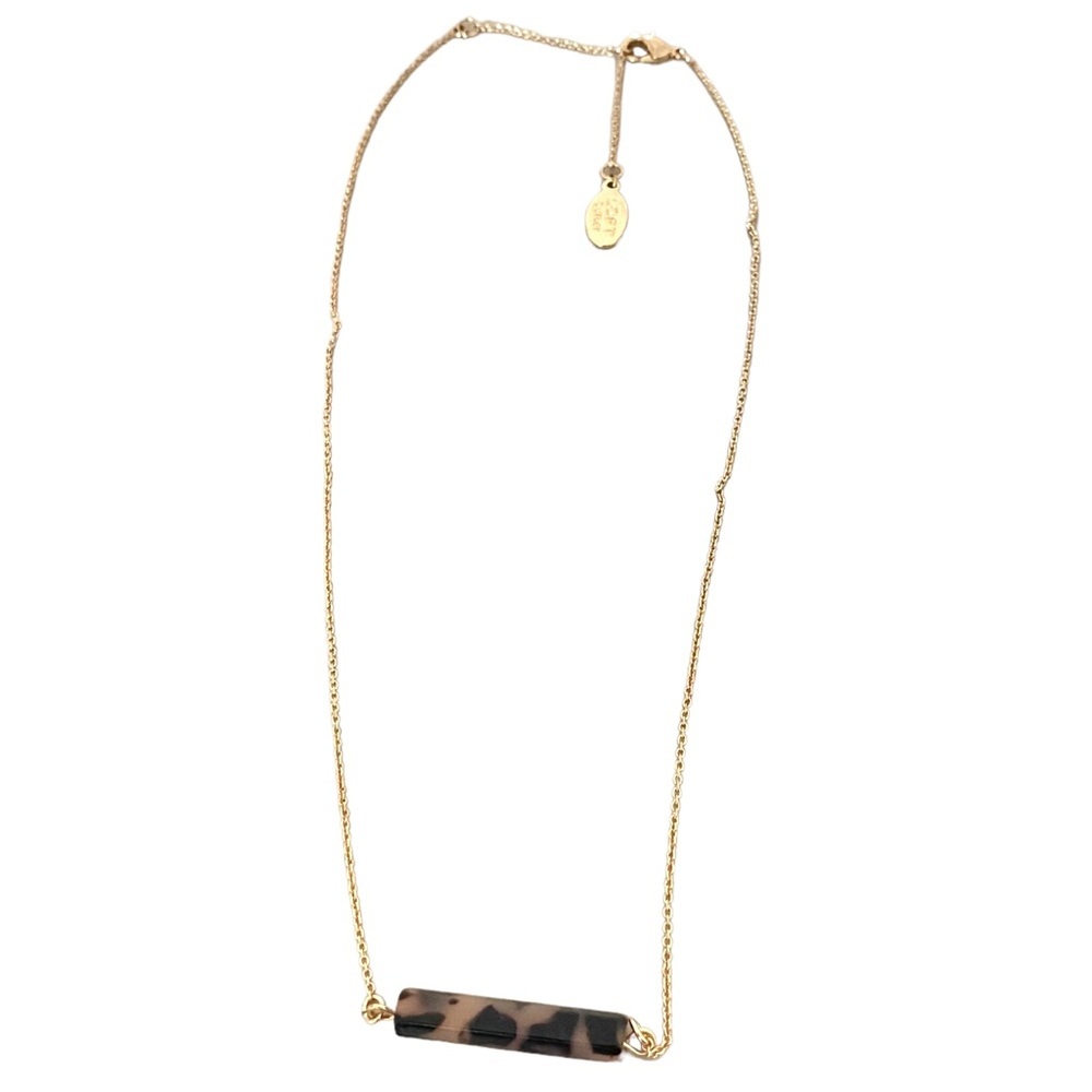 Loft outlet dainty bar necklace leopard brown gold tone - Picture 8 of 9